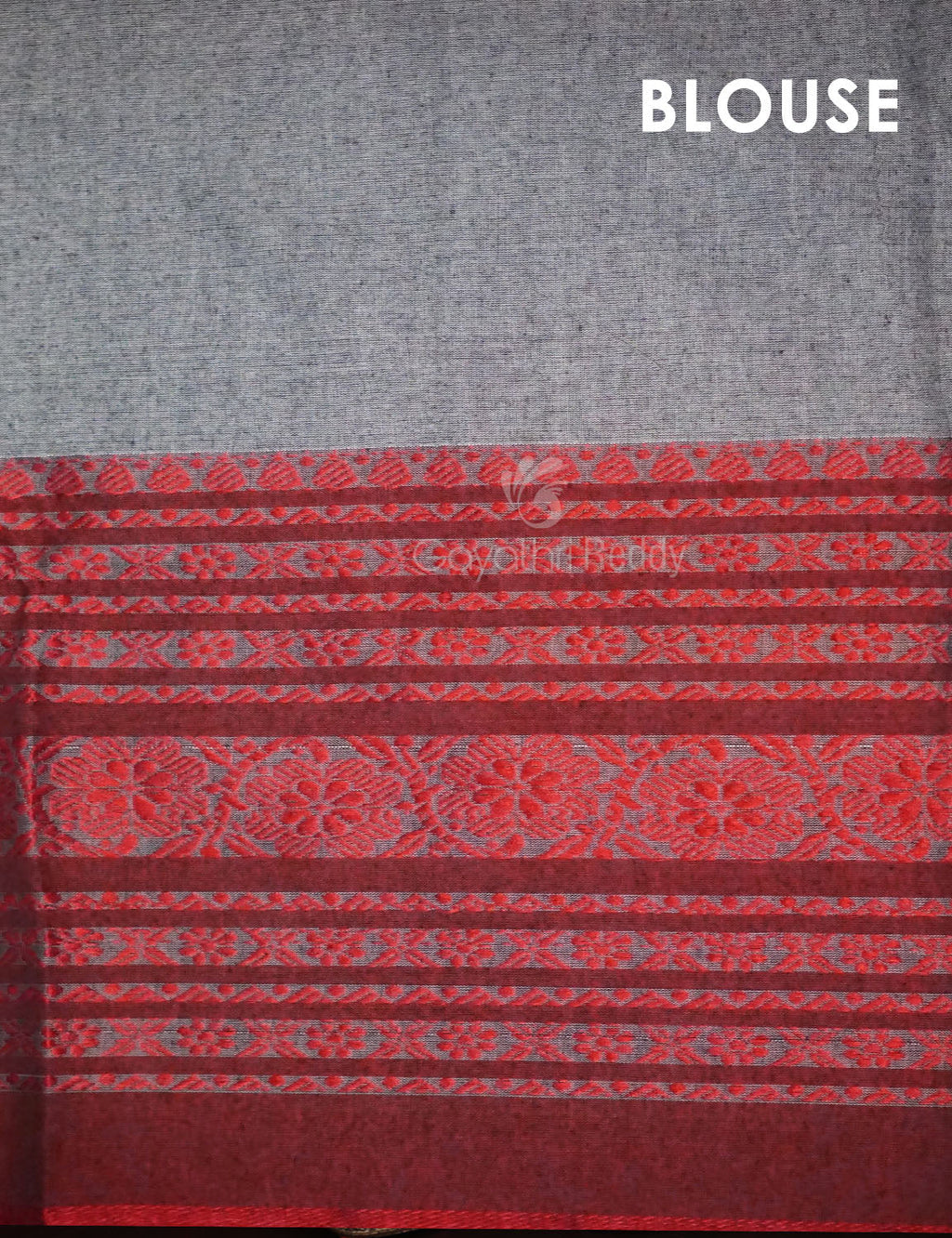 Grey Colour Contrast Thread Border Khadi Cotton Saree By Gayathri Reddy Designer Studio