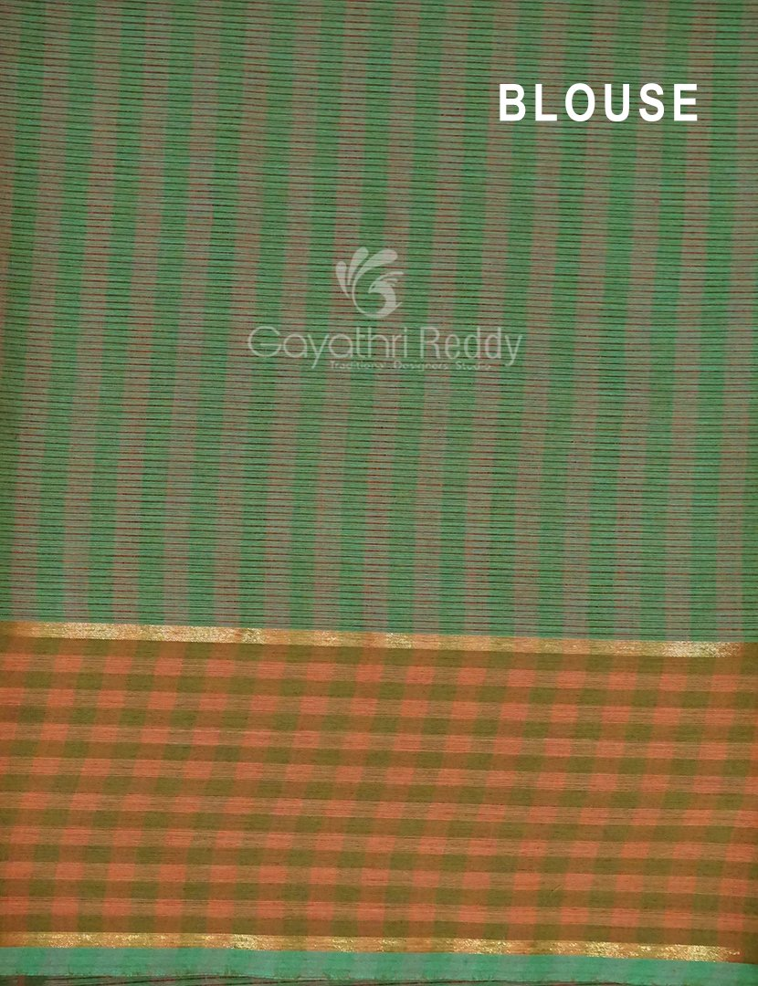 Multi Shades of Rama Green Pure Mangalgiri Cotton By Gayathri Reddy Designer Studio