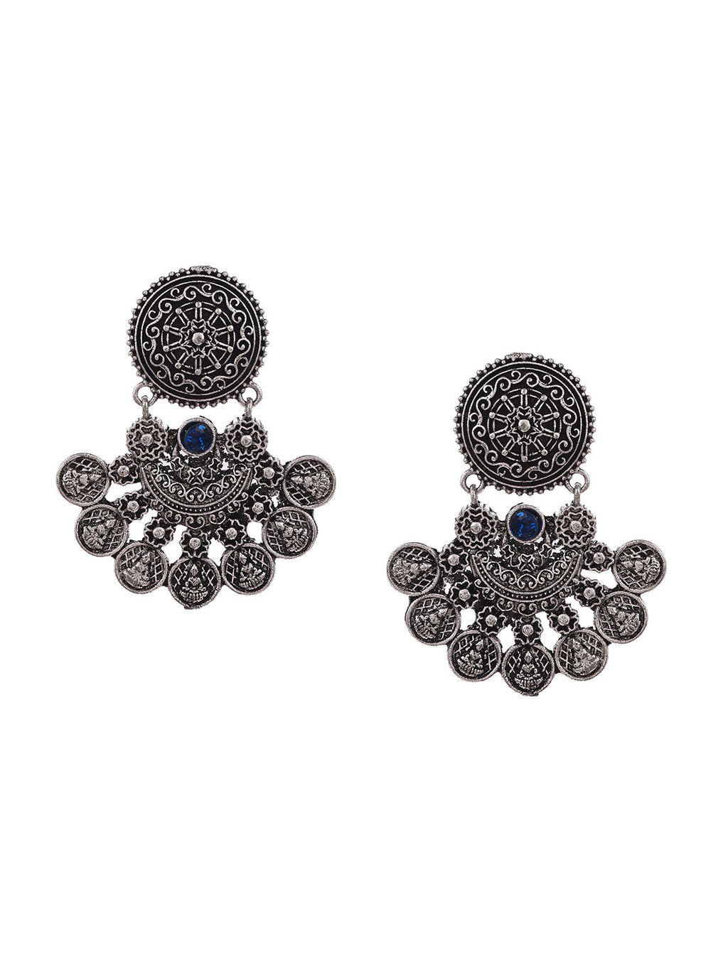 Shoshaa Silver-Toned Classic Chandbalis Earrings