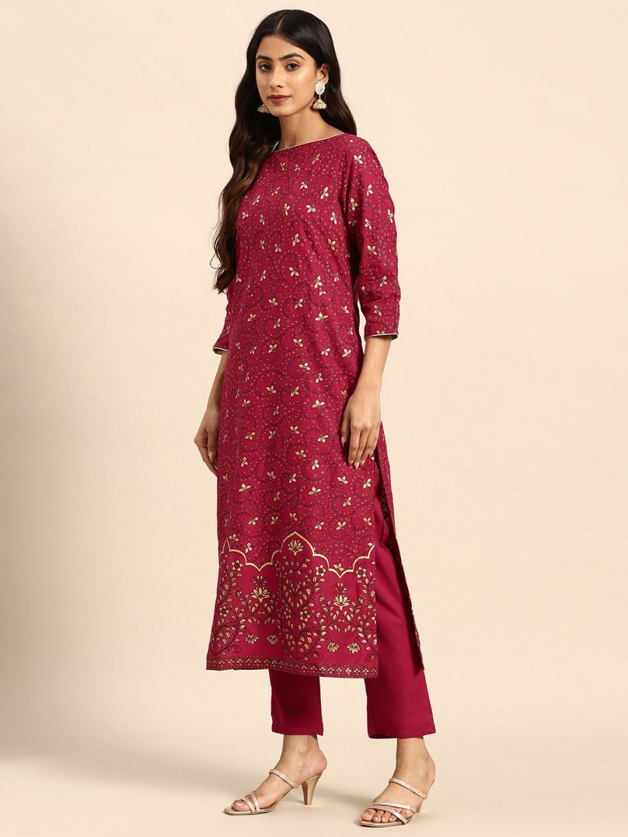 All About You Ethnic Motifs Printed Regular Kurta with Trousers