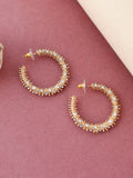 Shoshaa Gold-Toned Contemporary Handcrafted Half Hoop Earrings