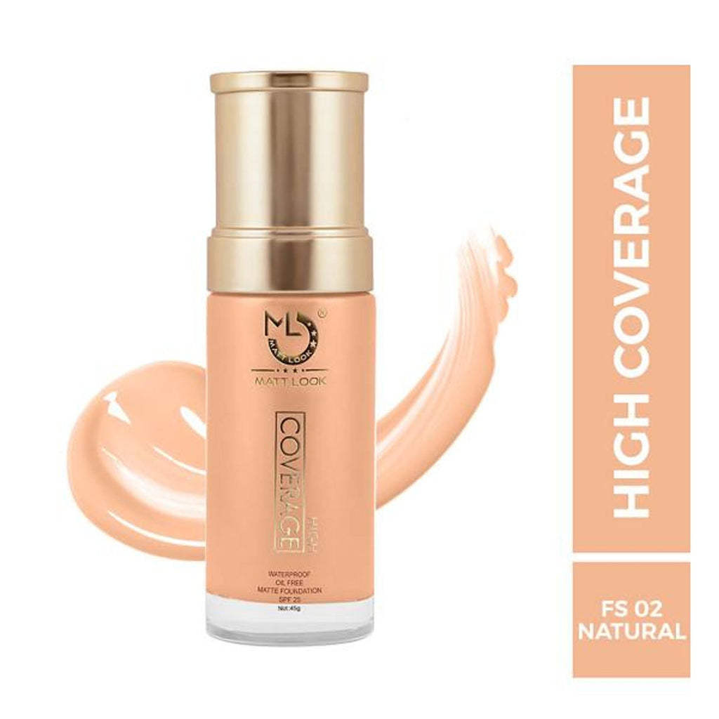 Matt Look High Coverage Waterproof Oil Free Matte SPF 25 Foundation - Natural