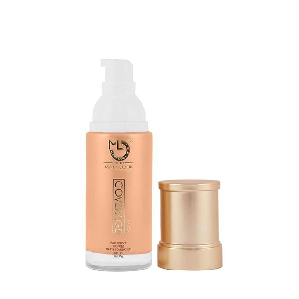 Matt Look High Coverage Waterproof Oil Free Matte SPF 25 Foundation - Natural