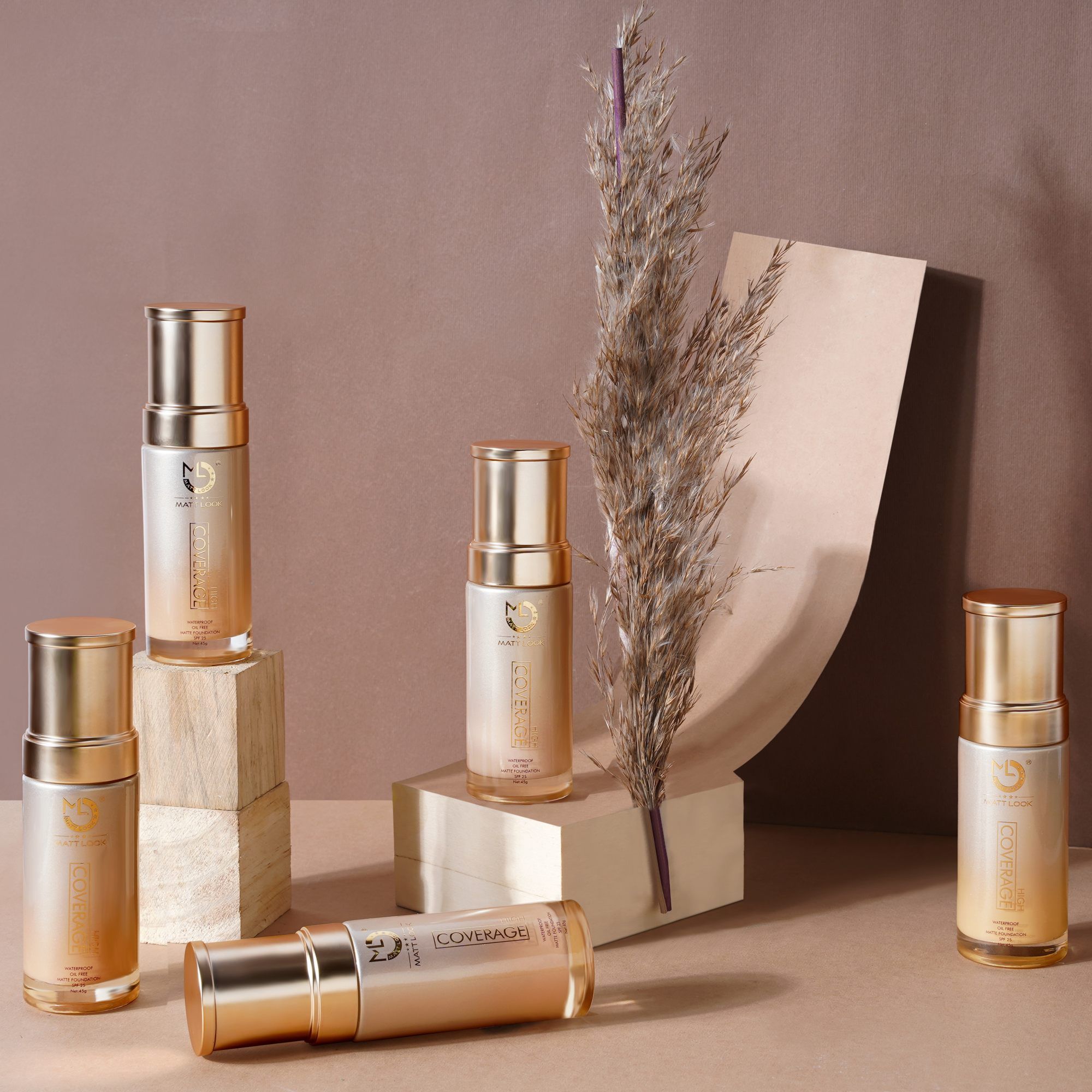 Matt Look High Coverage Waterproof Oil Free Matte SPF 25 Foundation - Natural