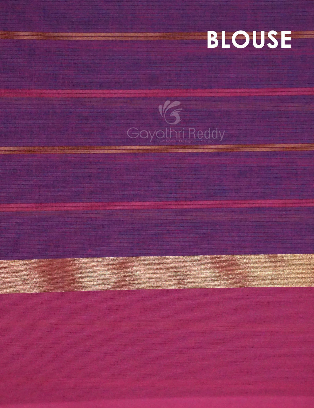 Dual Shade of Navy Blue And Magenta Pure Mangalgiri Cotton By Gayathri Reddy Designer Studio