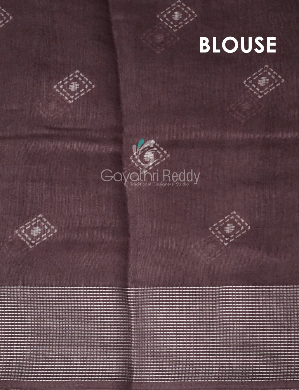 Mauve Brown Coloured Diamond Print Semi Chanderi Saree By Gayathri Reddy Designer Studio