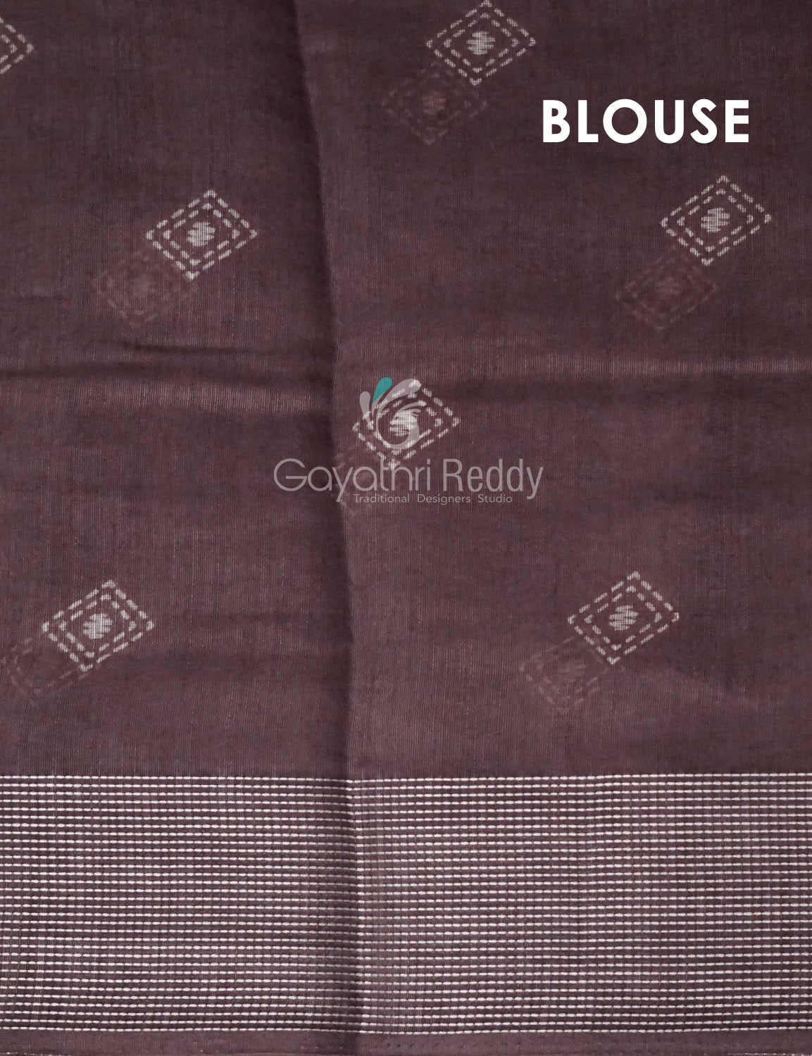 Mauve Brown Coloured Diamond Print Semi Chanderi Saree By Gayathri Reddy Designer Studio