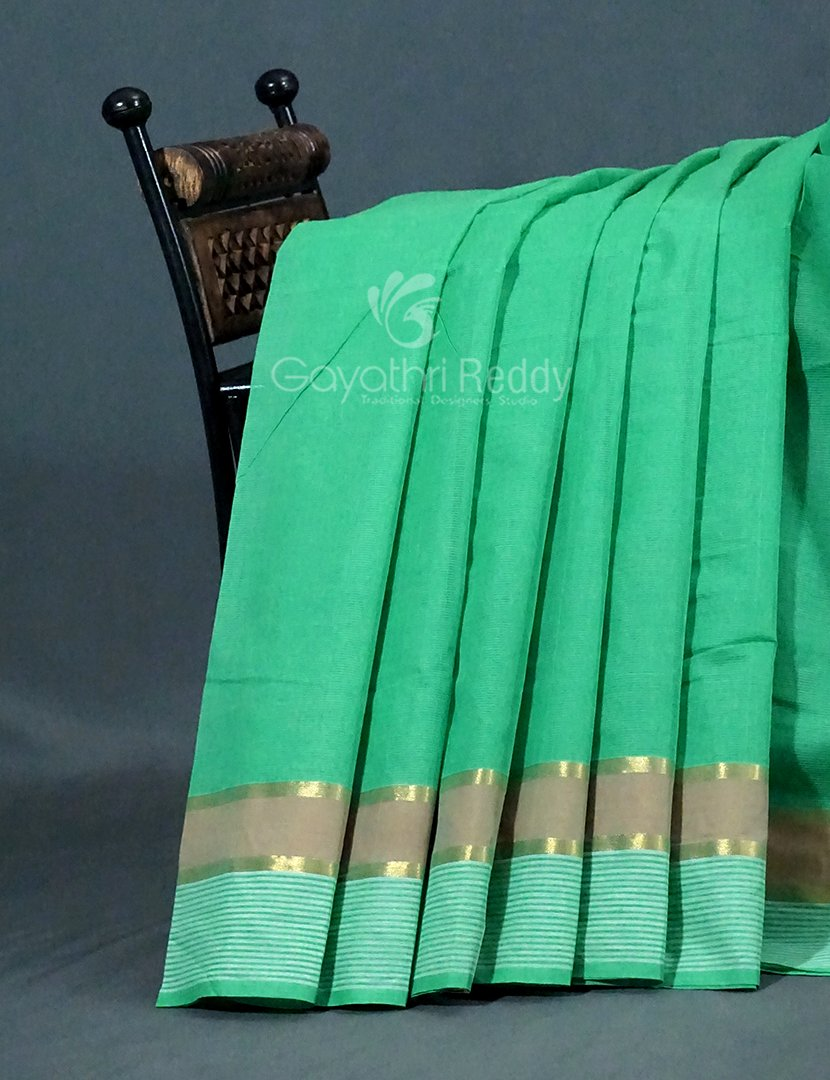 Dual Shades of Rama Green Pure Mangalgiri Cotton By Gayathri Reddy Designer Studio