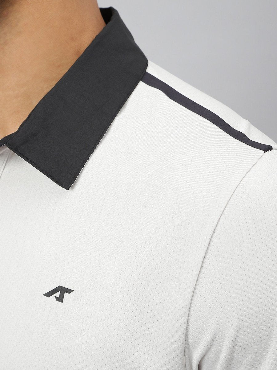 Alcis Men Train-Tech Anti-Static Slim-Fit Training Polo T-Shirt