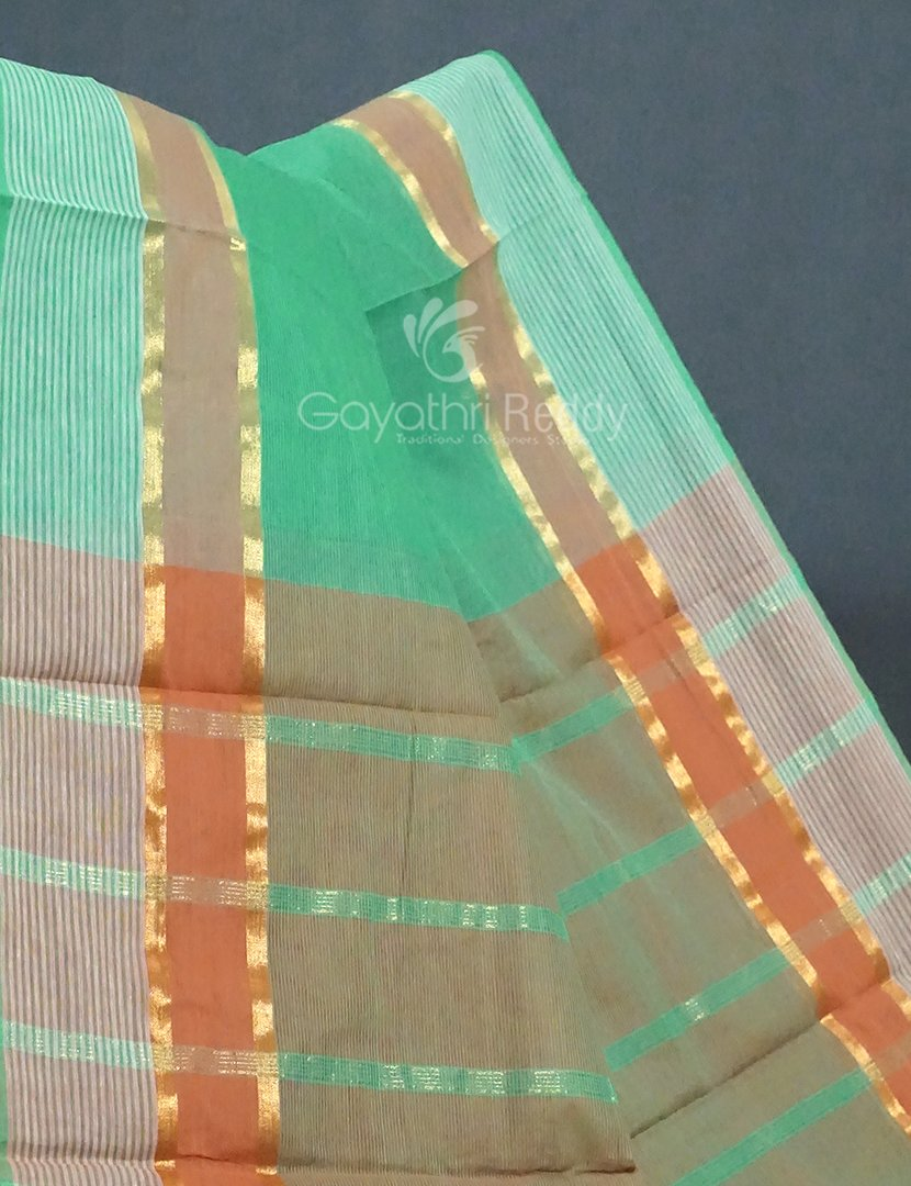 Dual Shades of Rama Green Pure Mangalgiri Cotton By Gayathri Reddy Designer Studio