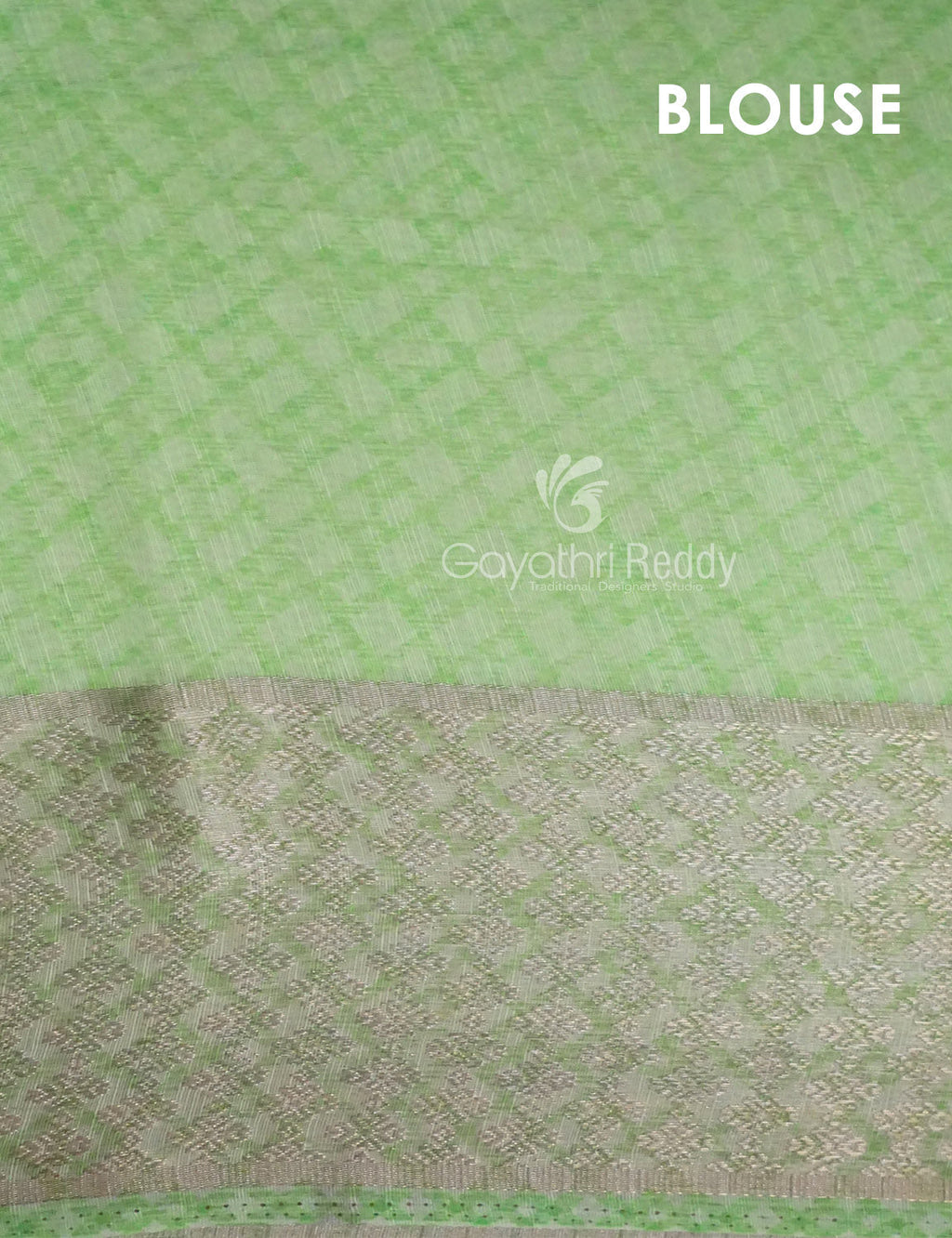 Shades of Green with Floral Design Semi Chanderi Saree By Gayathri Reddy Designer Studio
