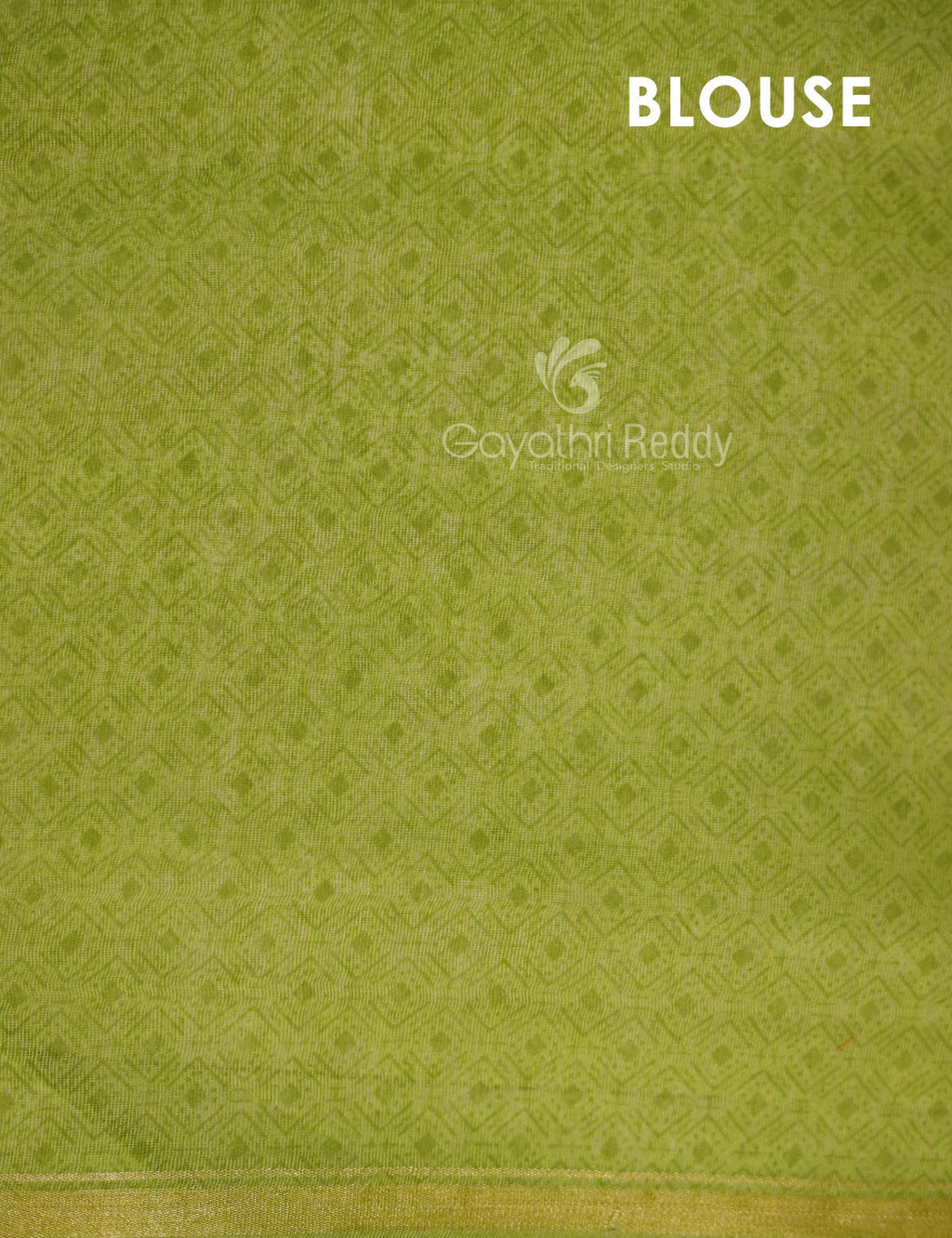 Shades of Light Apple Green And Light Mehndi Green Colour Blouse Ikat Design Semi Chanderi Saree By Gayathri Reddy Designer Studio