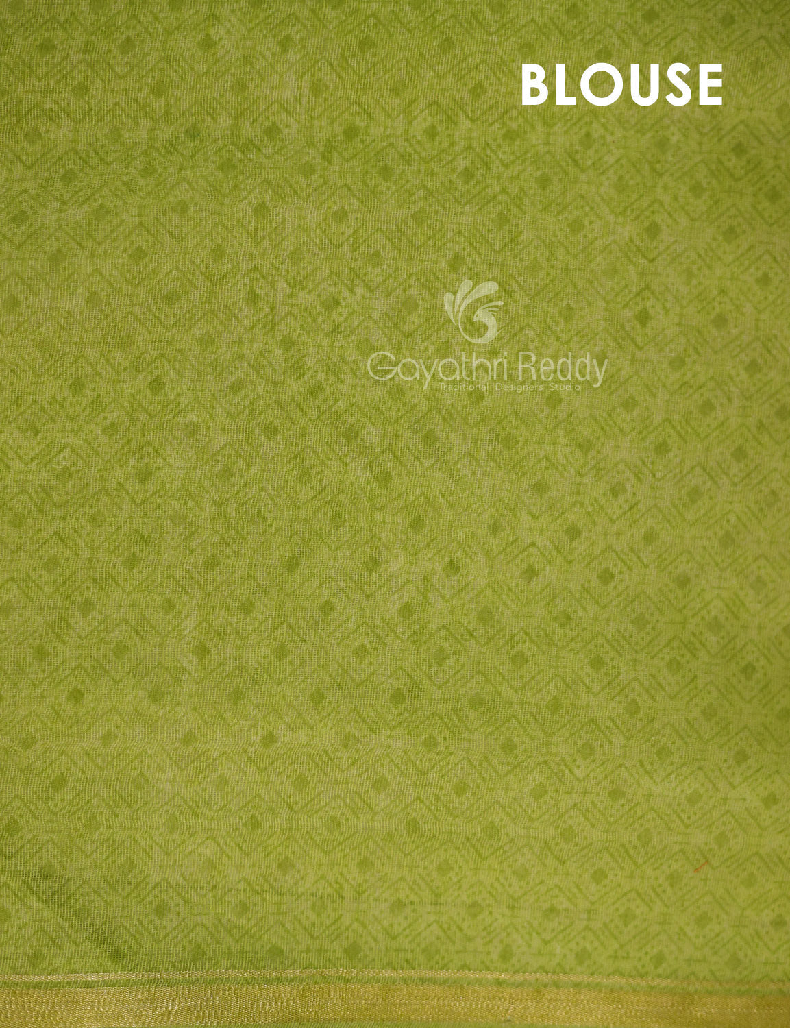 Shades of Light Apple Green And Light Mehndi Green Colour Blouse Ikat Design Semi Chanderi Saree By Gayathri Reddy Designer Studio