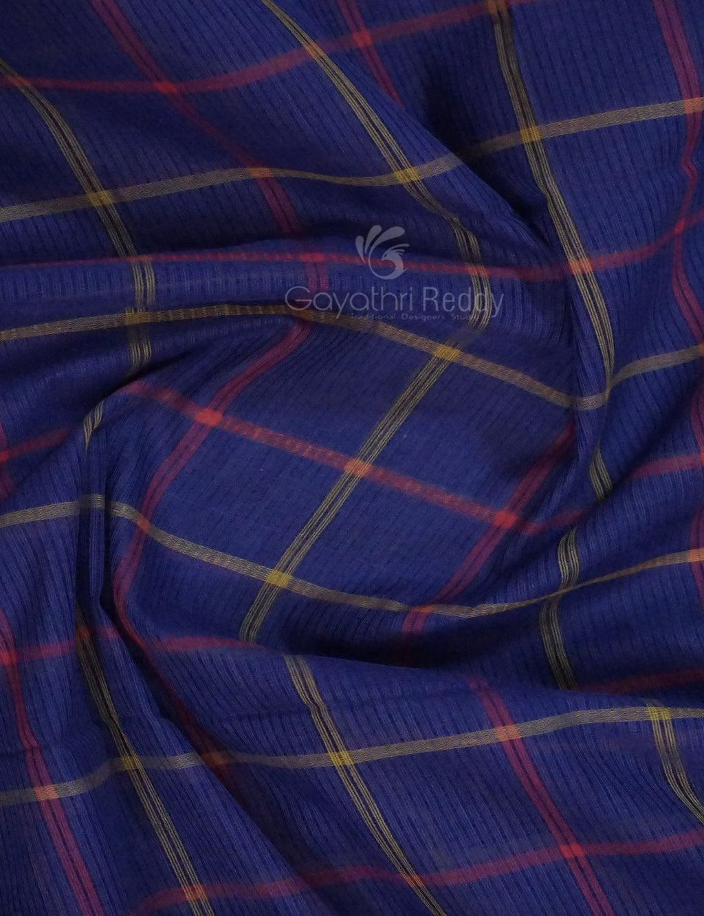Dual Shade of Navy Blue And Magenta Pure Mangalgiri Cotton By Gayathri Reddy Designer Studio