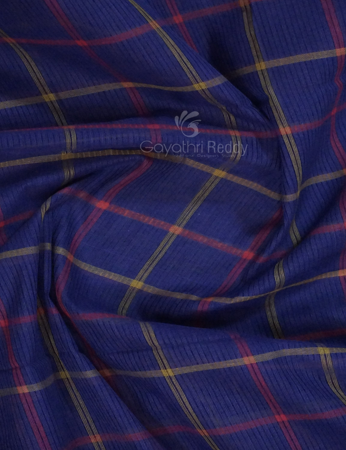 Dual Shade of Navy Blue And Magenta Pure Mangalgiri Cotton By Gayathri Reddy Designer Studio