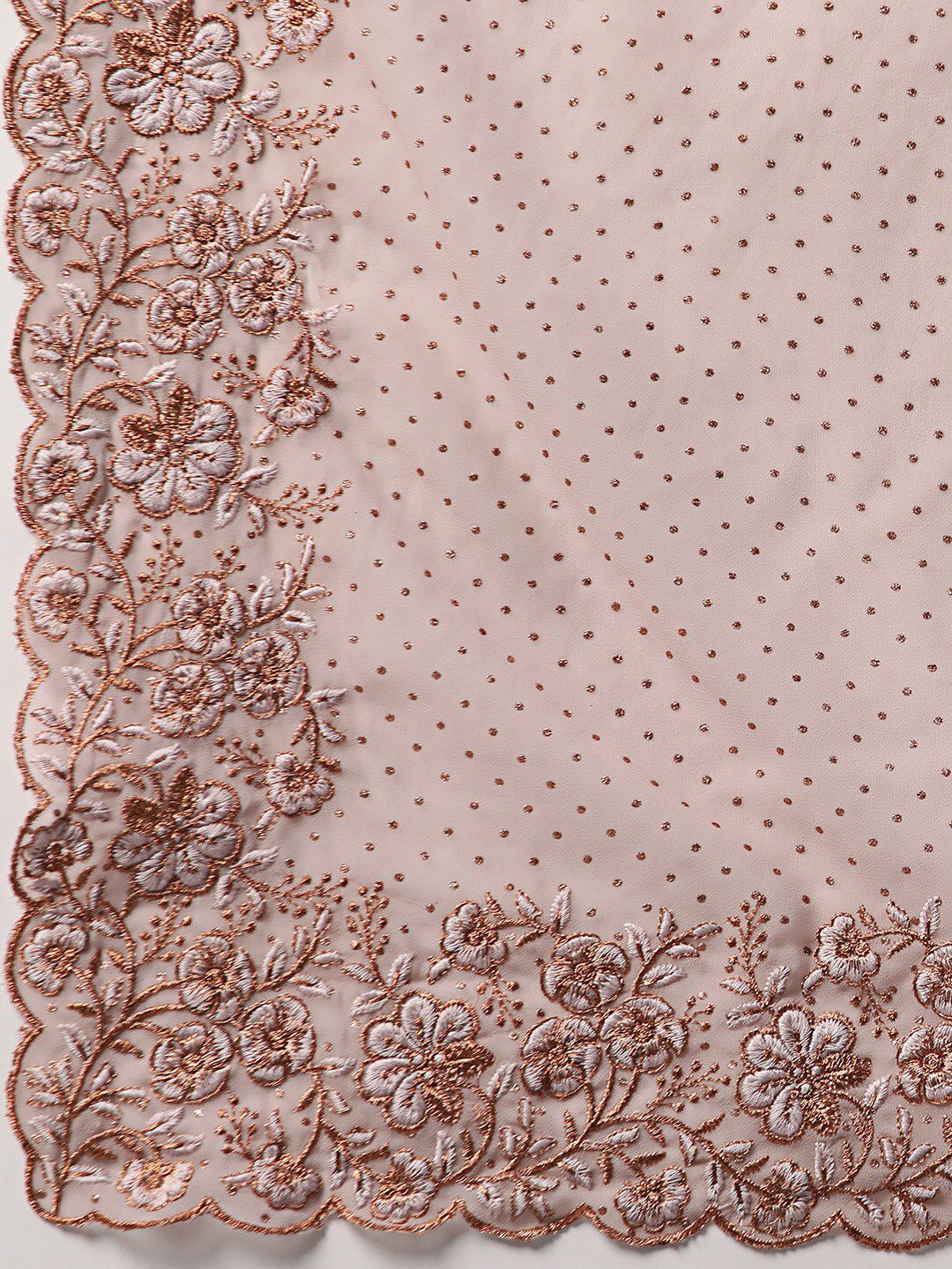 kasee Mauve Polka Dots Embroidered Saree
