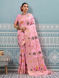 Shree Shyam Fashion Light Pink Silk Saree