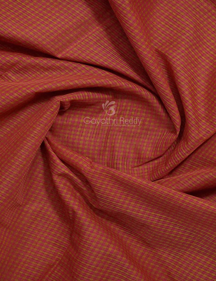 Dual Shades of Tomato Red Pure Magalgiri Cotton Saree By Gayathri Reddy Designer Studio