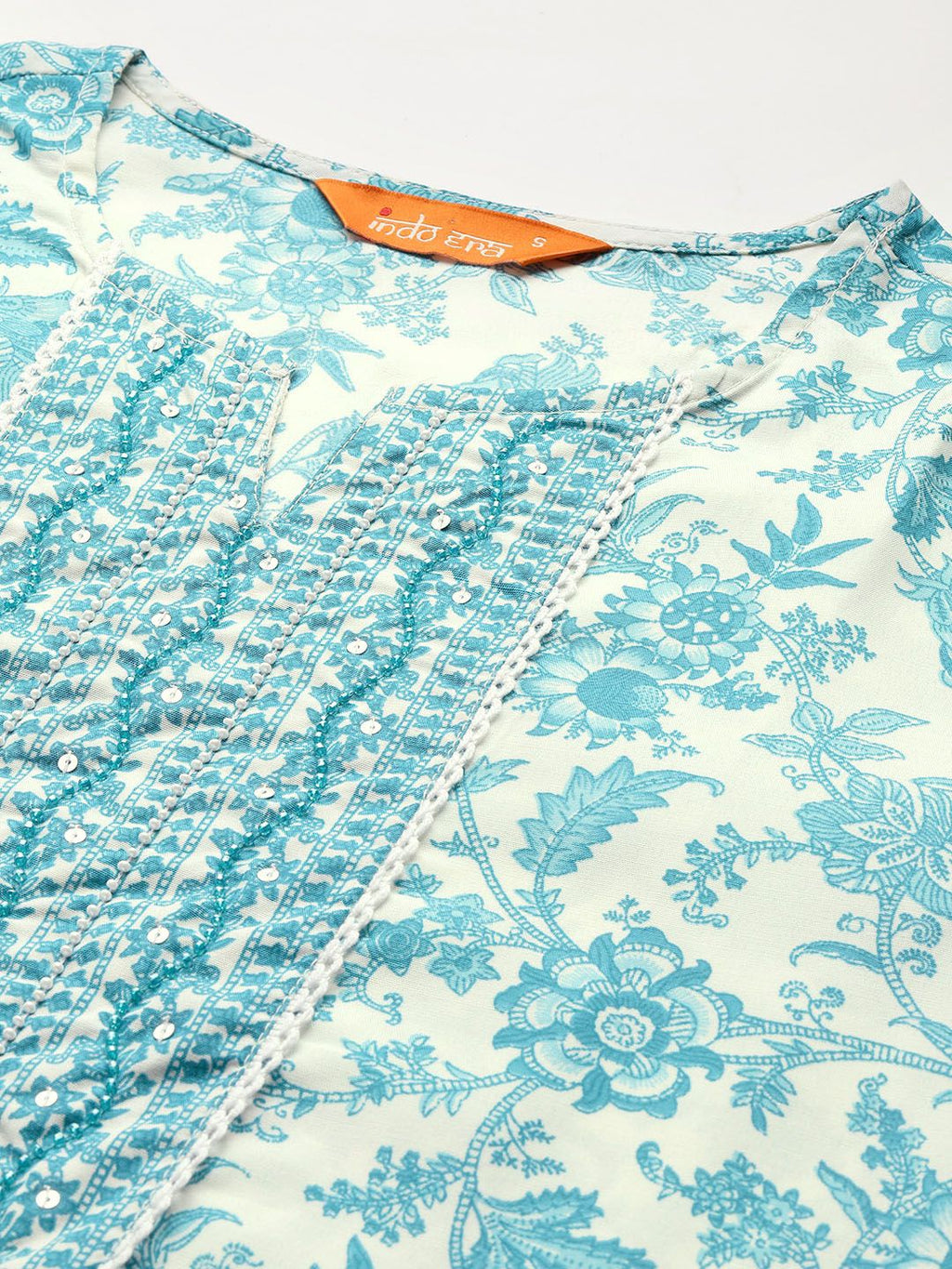 Indo Era Floral Printed Kurta with Trousers & Dupatta