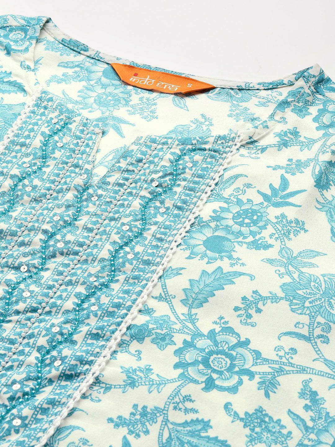 Indo Era Floral Printed Kurta with Trousers & Dupatta