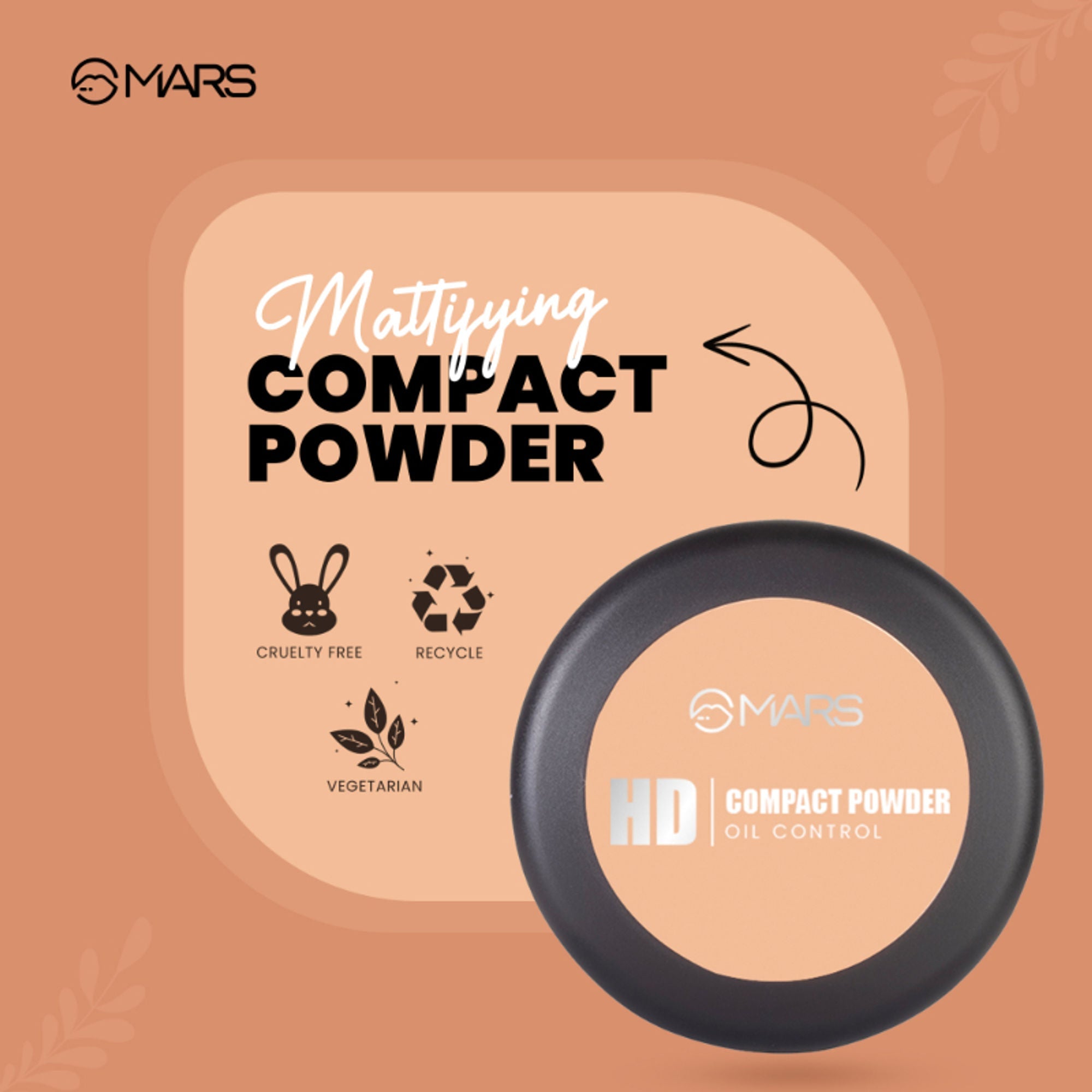 MARS Cosmetics HD Mattifying Compact Powder - 06 Cocoa