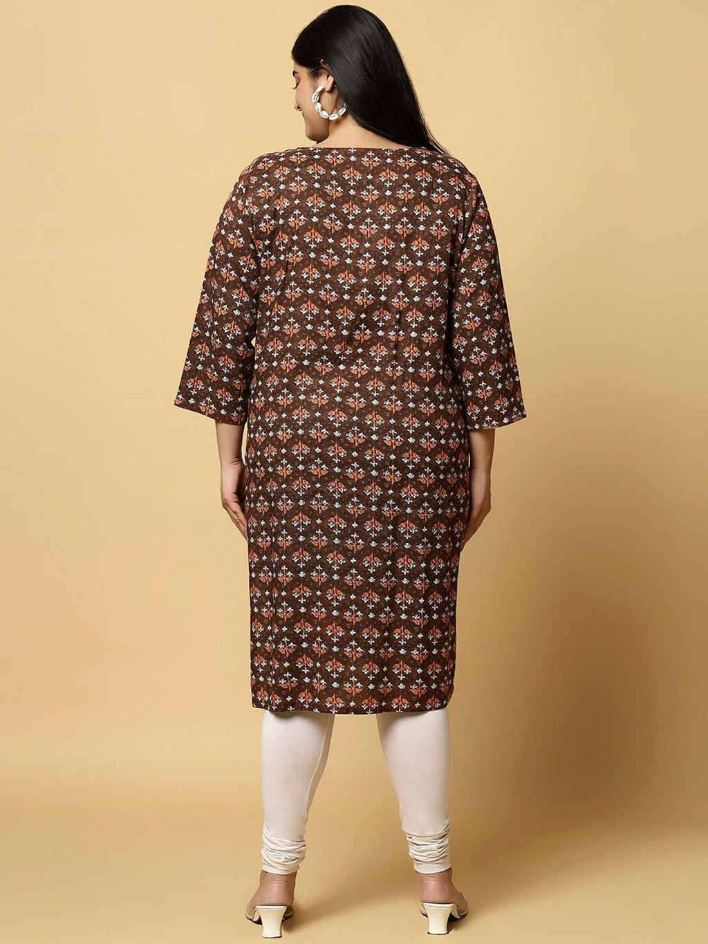 Sztori Plus Size Ethnic Motifs Printed Pure Cotton Kurta