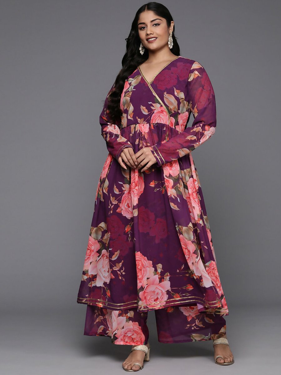 Ahalyaa Women's Traditional wear Kurta Set - Purple