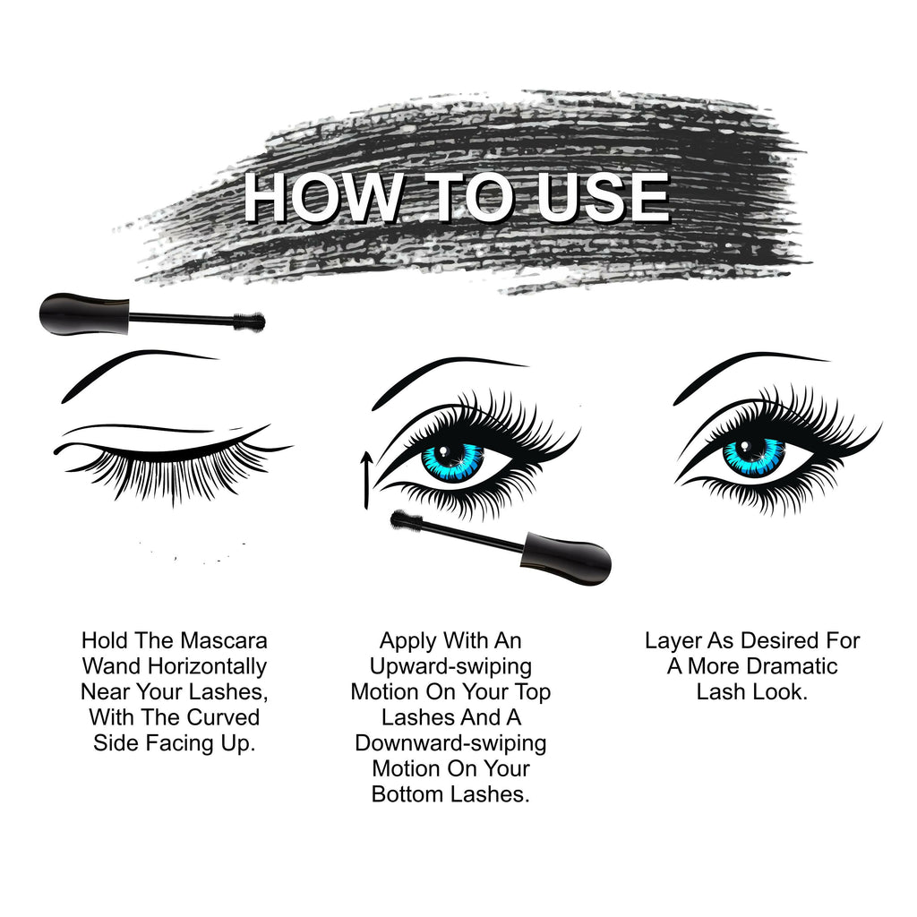 Love Earth Mascara - Volumizing & Lengthening Smudge-Proof Long-Lasting & Intense Black