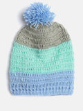 Chutput Kids Woollen Hand Knitted Colorblock Detailed Cap - Multi