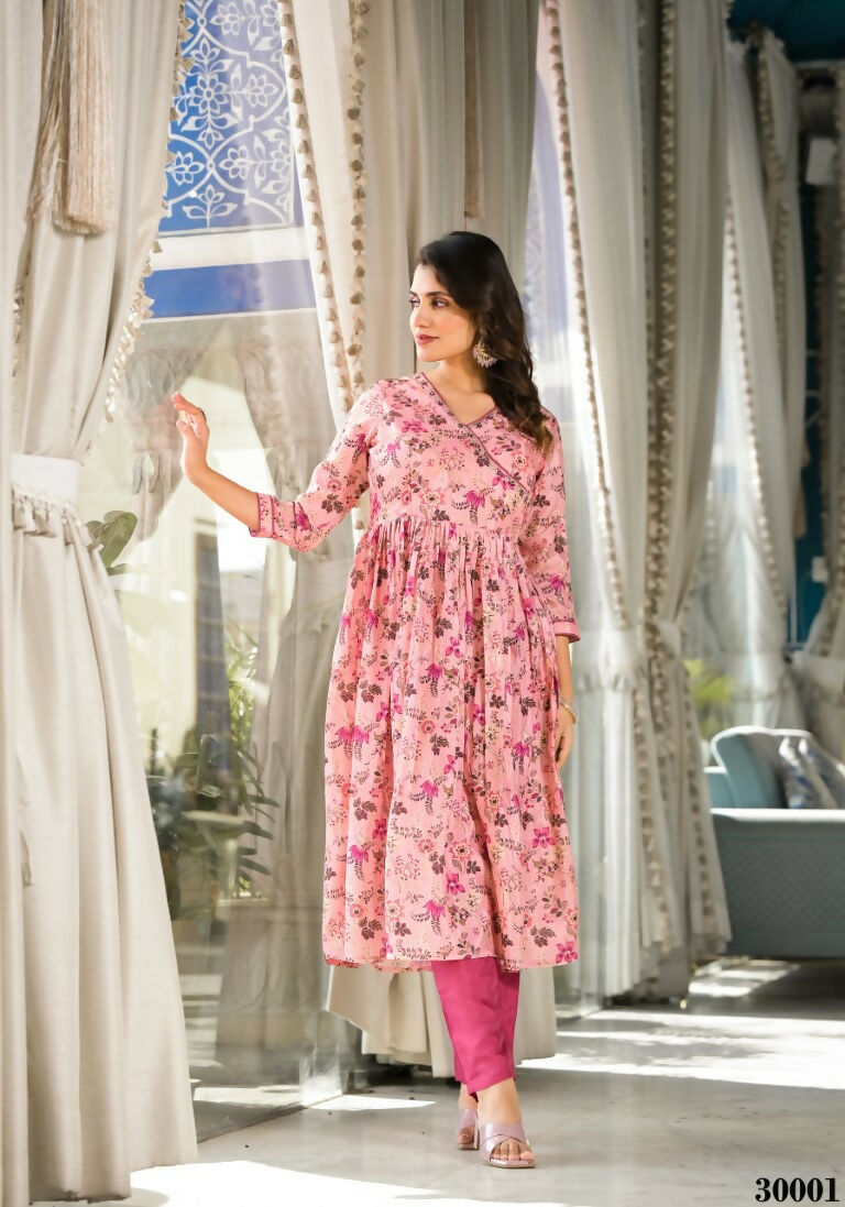 Designer Stylish Light Pink Rubi Silk Stitched Suit With Dupatta - Kiyara