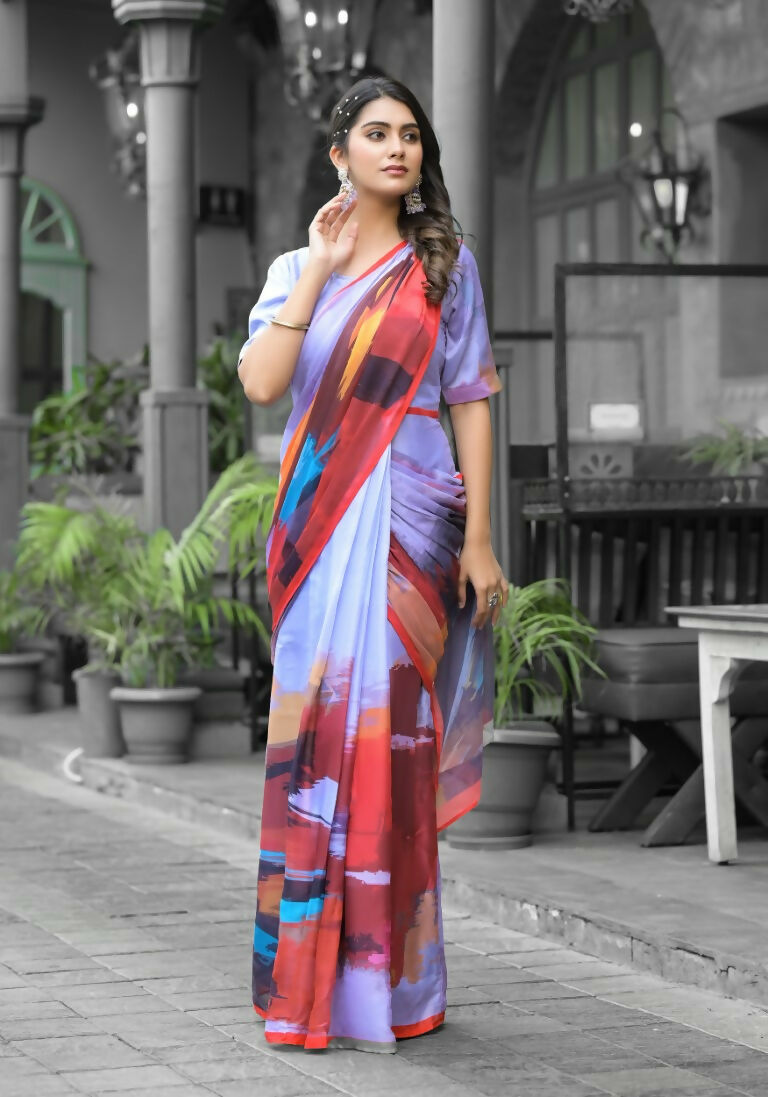 stylish Casual Multi Imported georgette Ready to Wear Fancy Saree - Ashwini