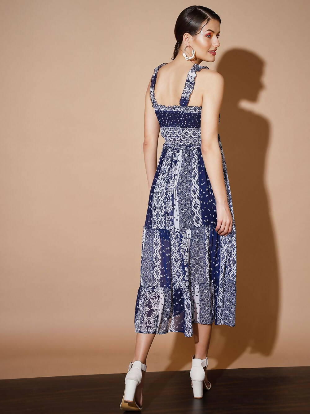 Myshka Women Blue Geometric Dresses