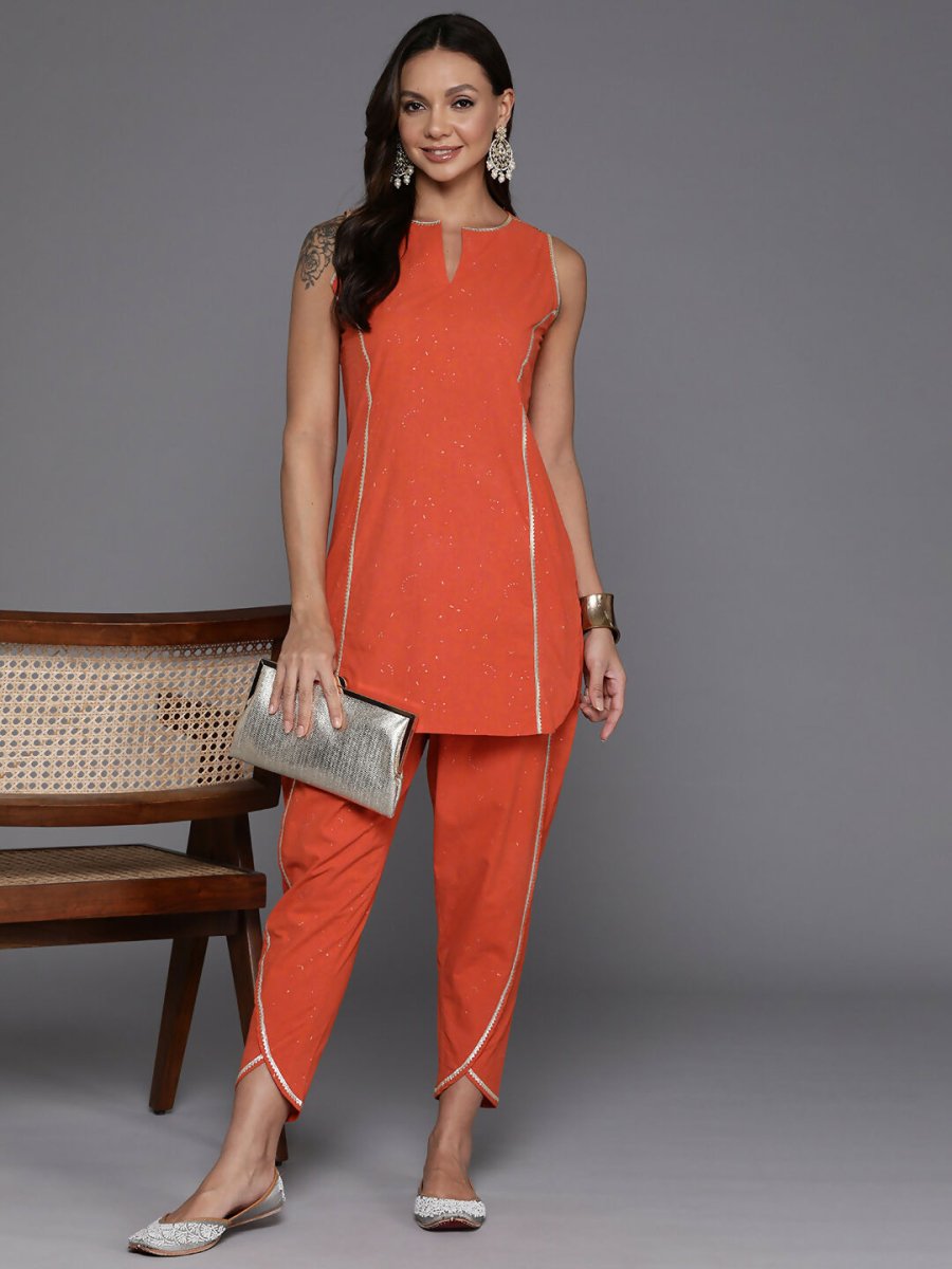 Ahalyaa Women's Traditional Wear Co-ods - Orange