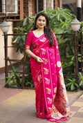 Rani Pure Silk Woven Design Saree with Unstitched Blouse - Hiral Fashion