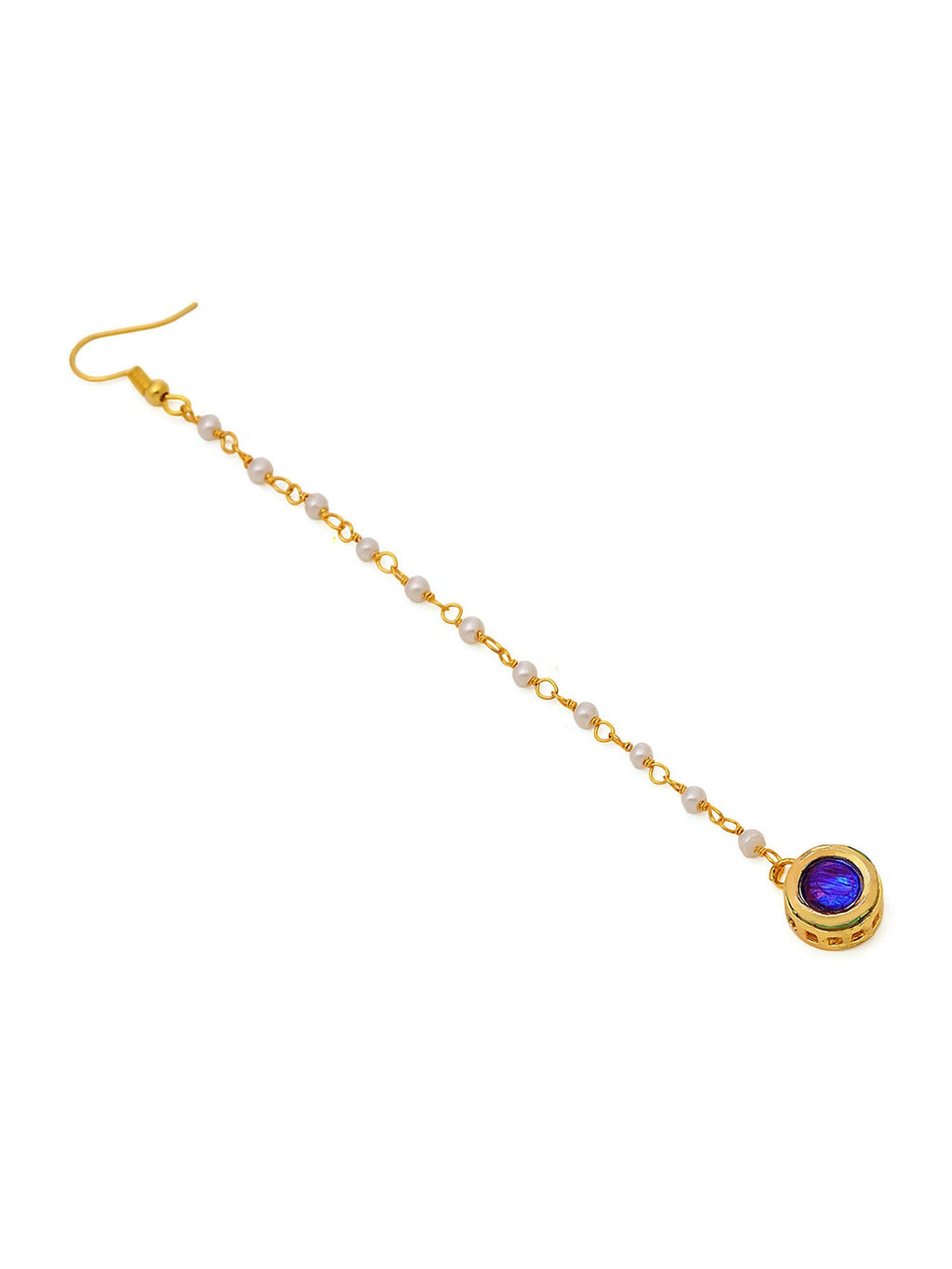 Ruby Raang Blue Meenakari Kundan Maang Tikka