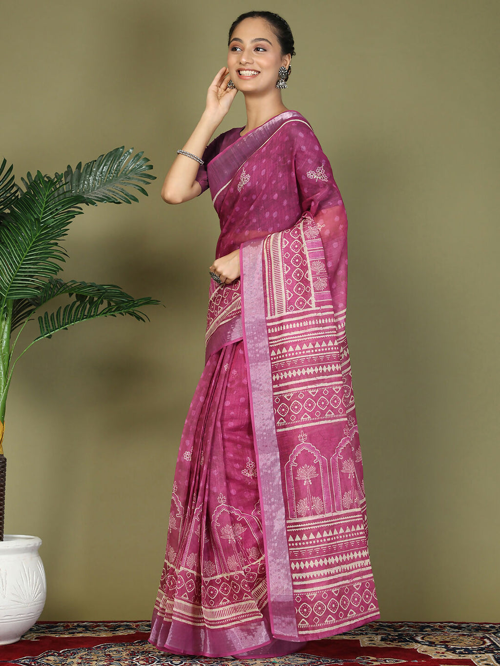Shree Shyam Fashion Cotton Purple Saree