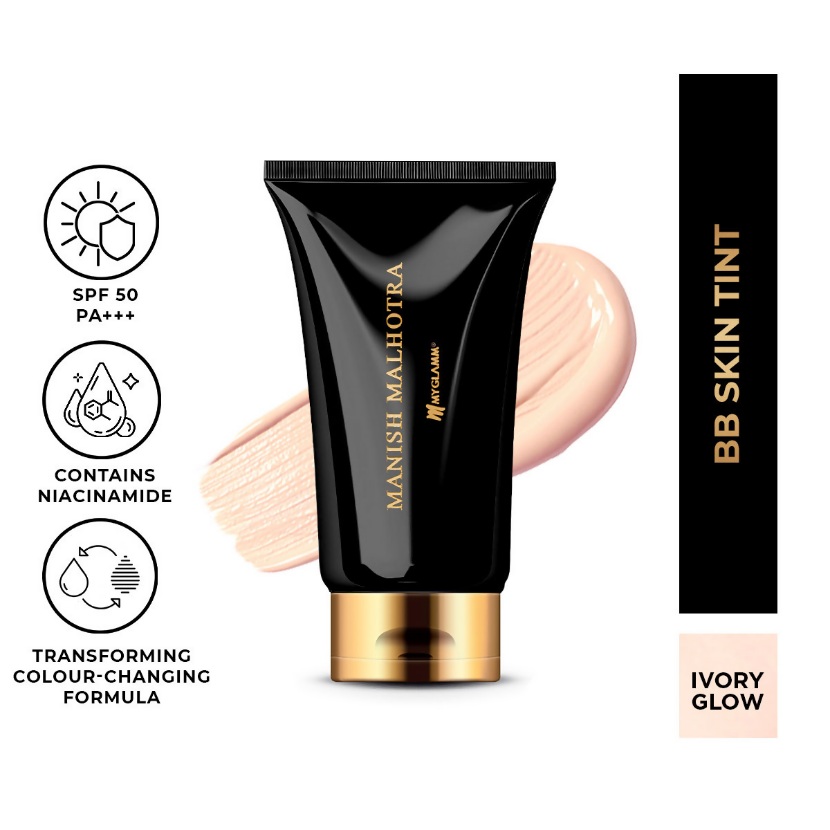 MyGlamm Manish Malhotra BB Skin Tint With SPF 50 PA+++ Ivory Glow