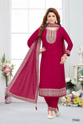 Joban Fashion Muslin Silk Rani Color Kurta Set