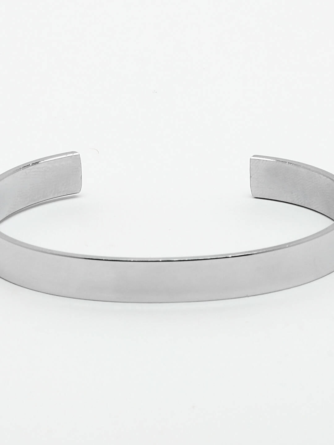 NVR Men Silver Stainless Steel Cuff Bracelet
