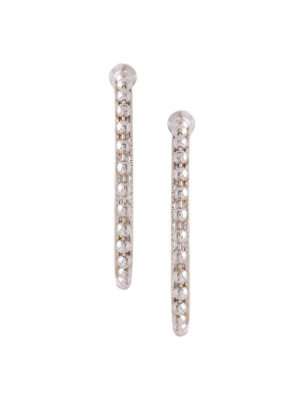 NVR Women Silver Toned Beaded Circular Earrings