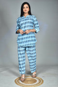 Morchari Digital Print Semi Muslin Co-Ord Set Top & Trouser-Multicolor