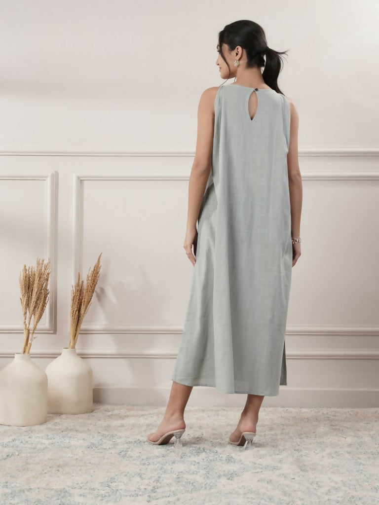 Joban Fashion Women's Grey Midi Dress