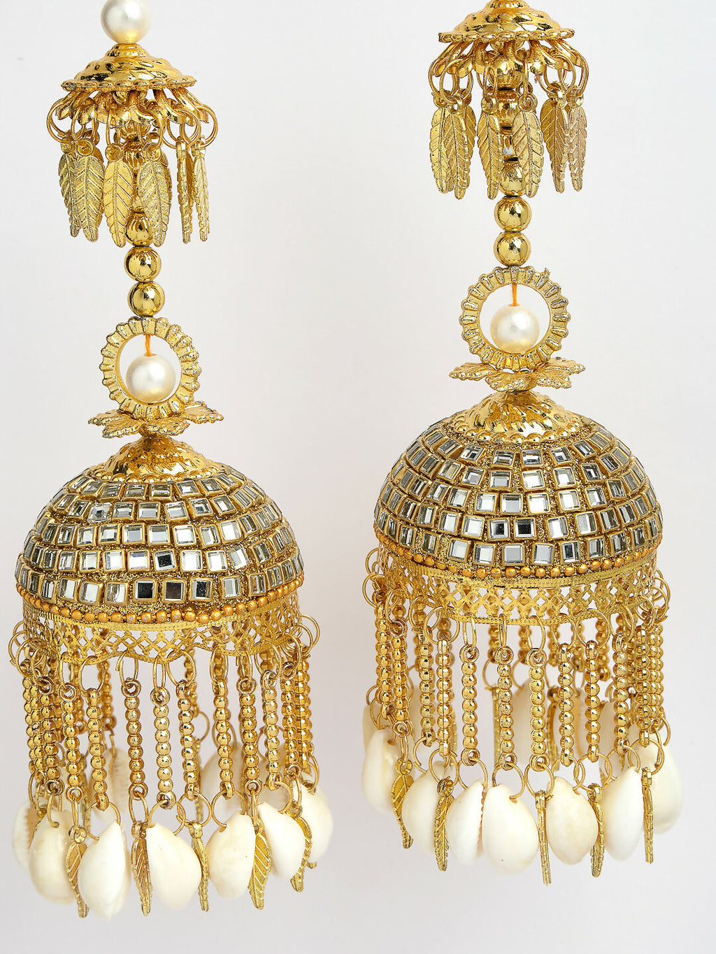 NVR Women's Pack Of 2 Gold-Polished Kundan Kaleera Sets