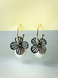 NVR Women Gold-Toned Teardrop Shaped Drop Earrings