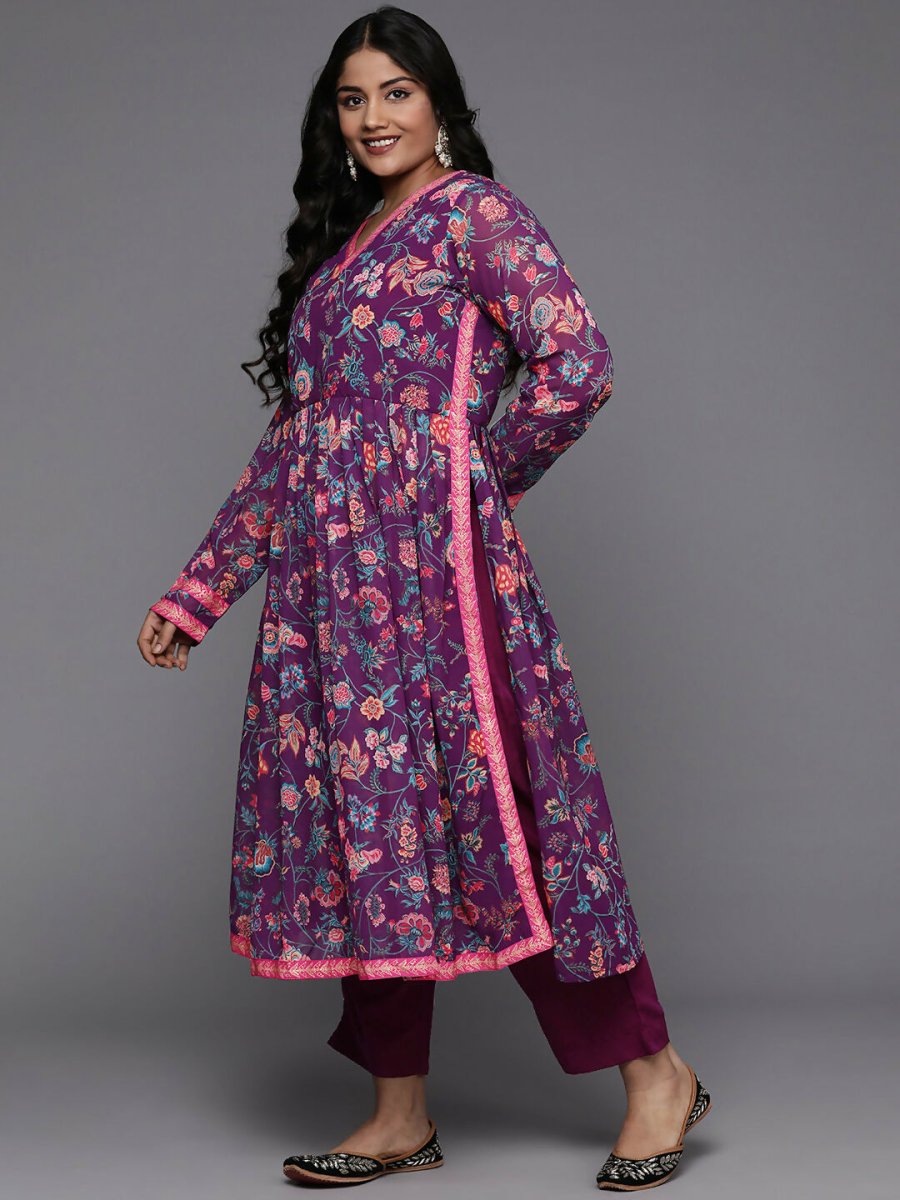 Ahalyaa Women's Traditional wear Kurta Set - Purple