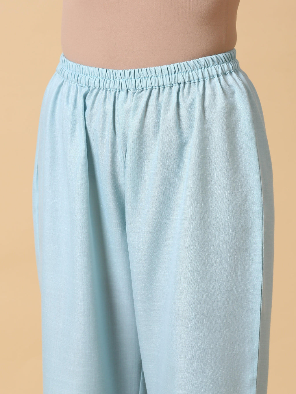 trueBrowns Cotton Linen Light Blue Sleeveless Co-Ord Set | Relove