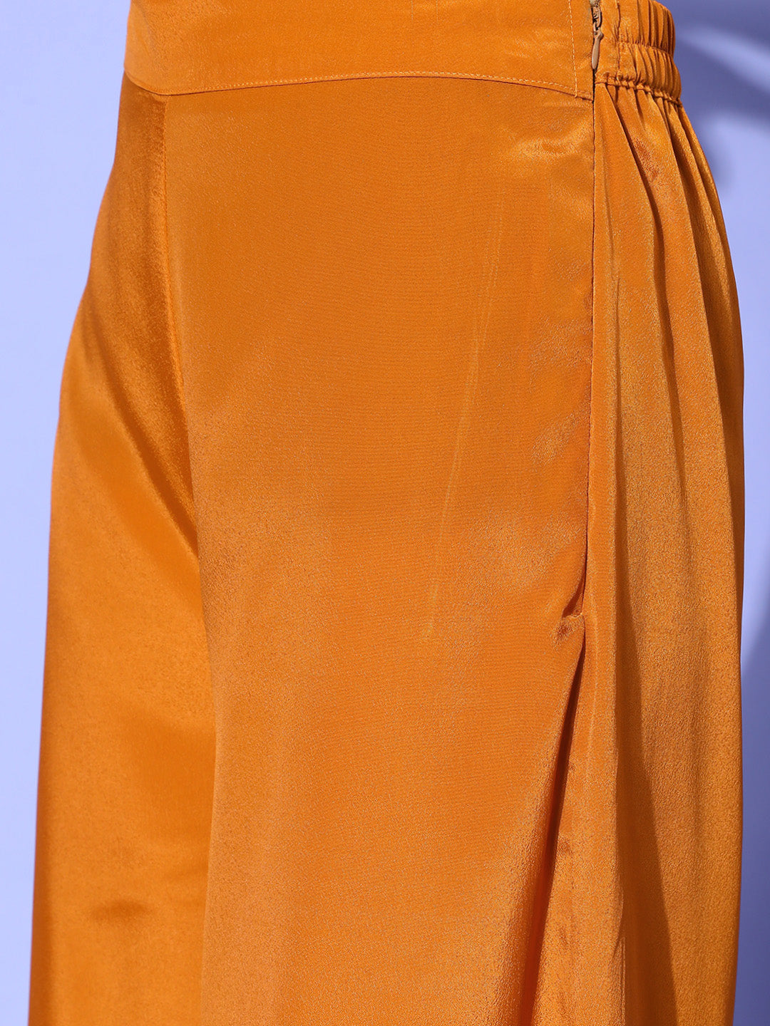 InWeave Women's Mustard Gold Print One Shoulder Kurta Set