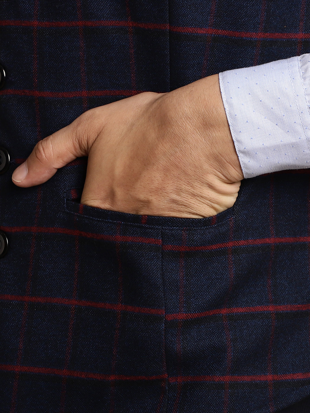 Even Apparels Men's Blue Waistcoat with Notched Lapel