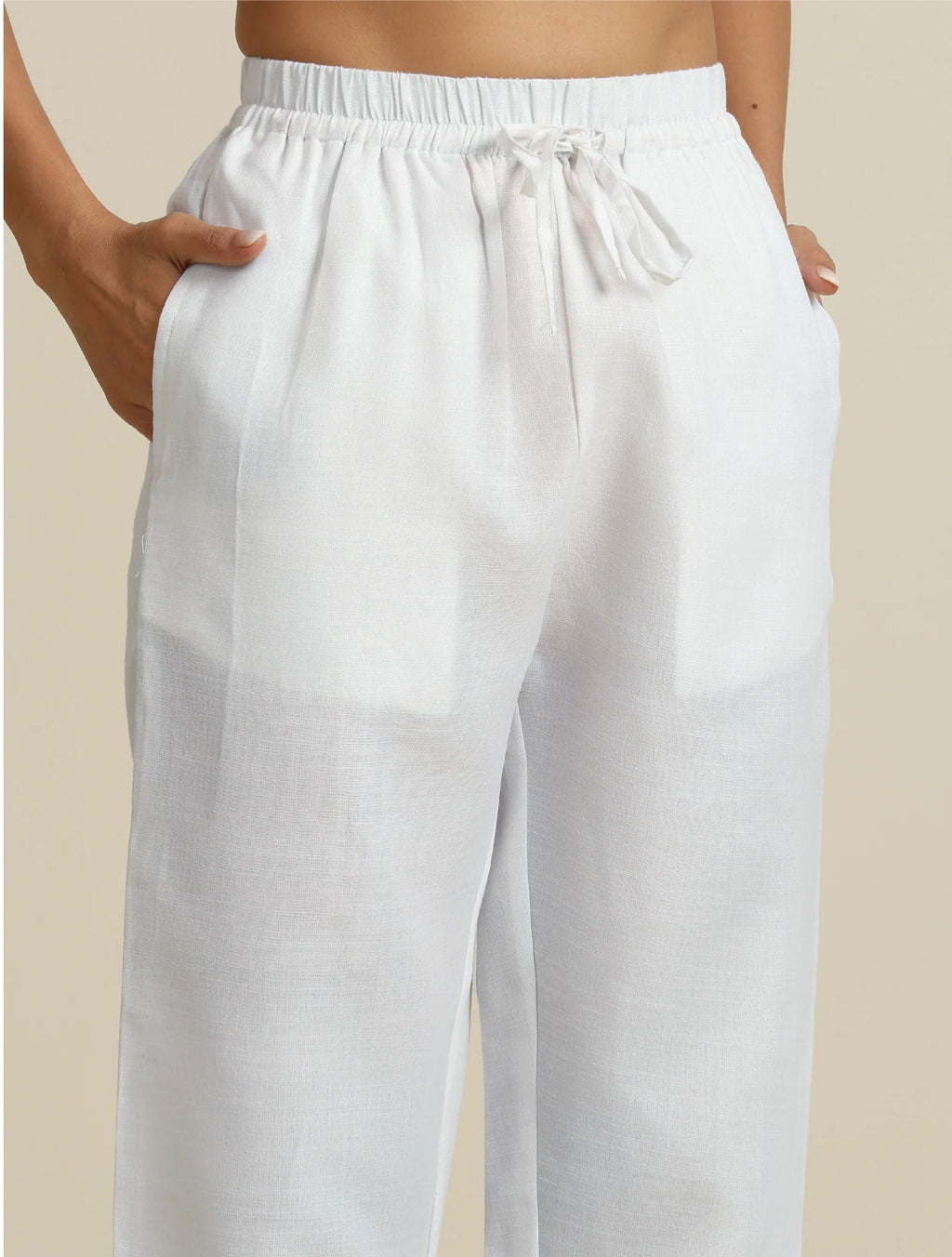 trueBrowns White Cotton Blend Co-ord Set