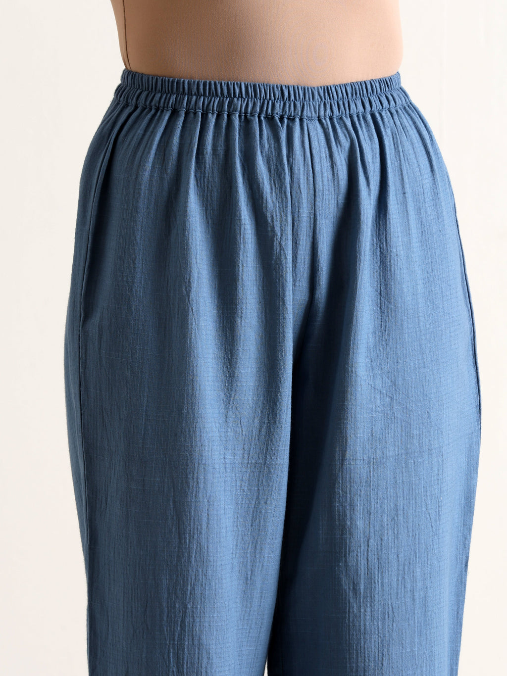 trueBrowns Light Blue Sleeveless Flared Kurta Pant Set